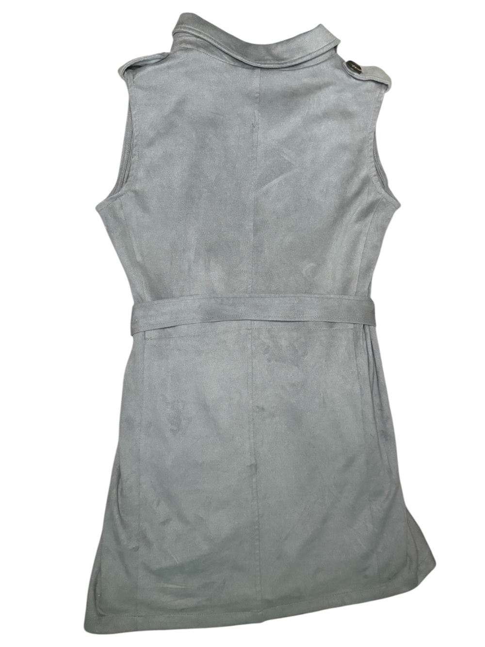 Sleeveless Trench Dress in Light Gray - Picture 2 of 3